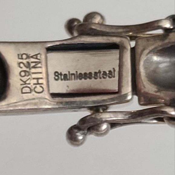 Vintage Sterling Silver Native Navajo Style Bear Claw Bracelet Turquoise 925 - Picture 6 of 12